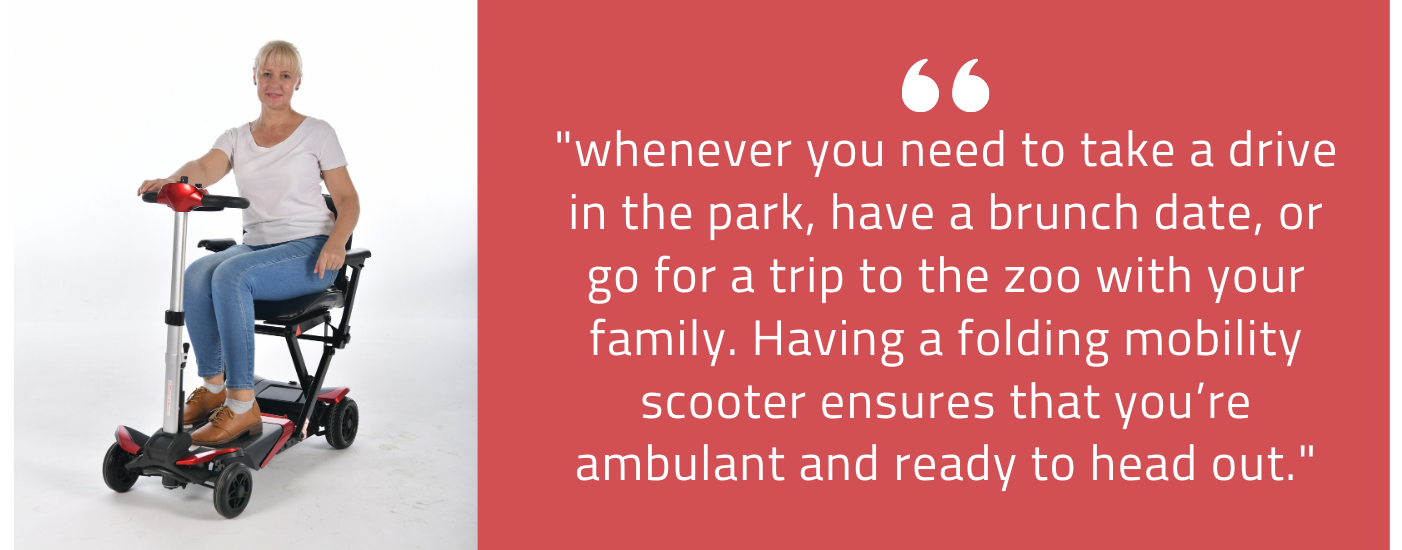 Having a Solax automatic folding mobility scooter ensures that you’re ambulant and ready to head out.